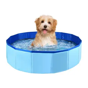 Portable Foldable Dog Swimming Pool, PVC Non-slip Foldable Bathtub for Small Dogs & Cats, Outdoor Shower Bathing Pool