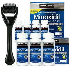 6pcs Kirkland Signature 5%MinoxidilExtraStrengthHairRegrowth Treatment - Men'sUSPTopicalLiquidwithDropper,PeppermintCastorRosemaryBiotinHaircareFormula