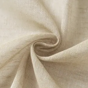 H.Versailtex Natural Linen Semi Sheer Curtains Grommet Soft Privacy Drapes Linen 52"W x 72"L