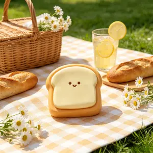 Cute Toast Slow Rising Squishy Toy, Super Soft Stress Relief Squeeze Toy for Office & Home, Kawaii Fidget Toy for Anxiety Relief, Perfect Gift for Kids & Adults