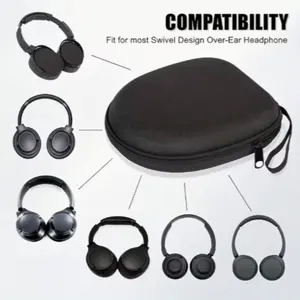 Durable Nylon Headphone Case with Zipper Closure & Handle, Universal Travel Earphone Storage Box, Protective Cover for Headphones, Headset Protection, Headphone Pouch