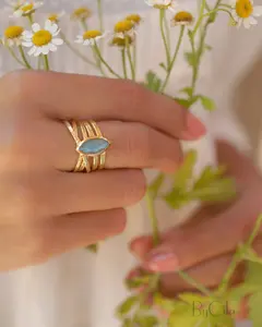 Connie Ring * Labradorite * Gold Plated * BJR130