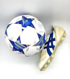 Champions League quality Soccer Ball Bundle remake by Prime Quality-Thermally Bonded Match Ball with Seamless Stitching- Official Match Weight- Long Lasting Professional High Grade PU Leather