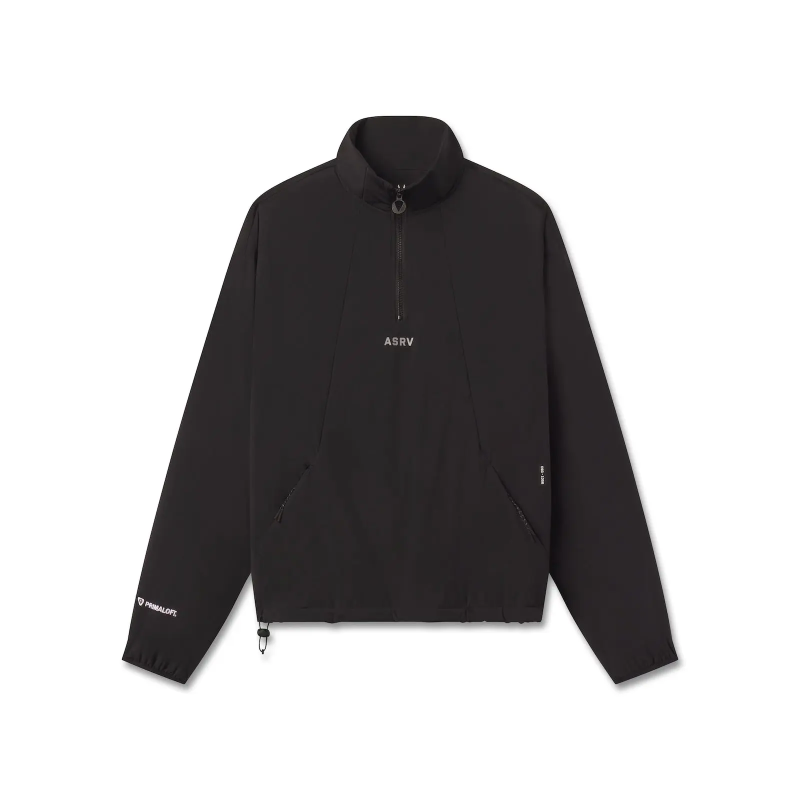 Men's Aerotex™ PrimaLoft® Quarter Zip Jacket - Black Menswear Top, Premium Fabric Coat, Tops, Jackets, Coats, Hem, Embroidered, Pocket, Zipper, Breathable Quick-Drying Men's Lightweight Jackets