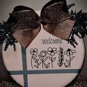 12” Welcome Door Hanger + Floral