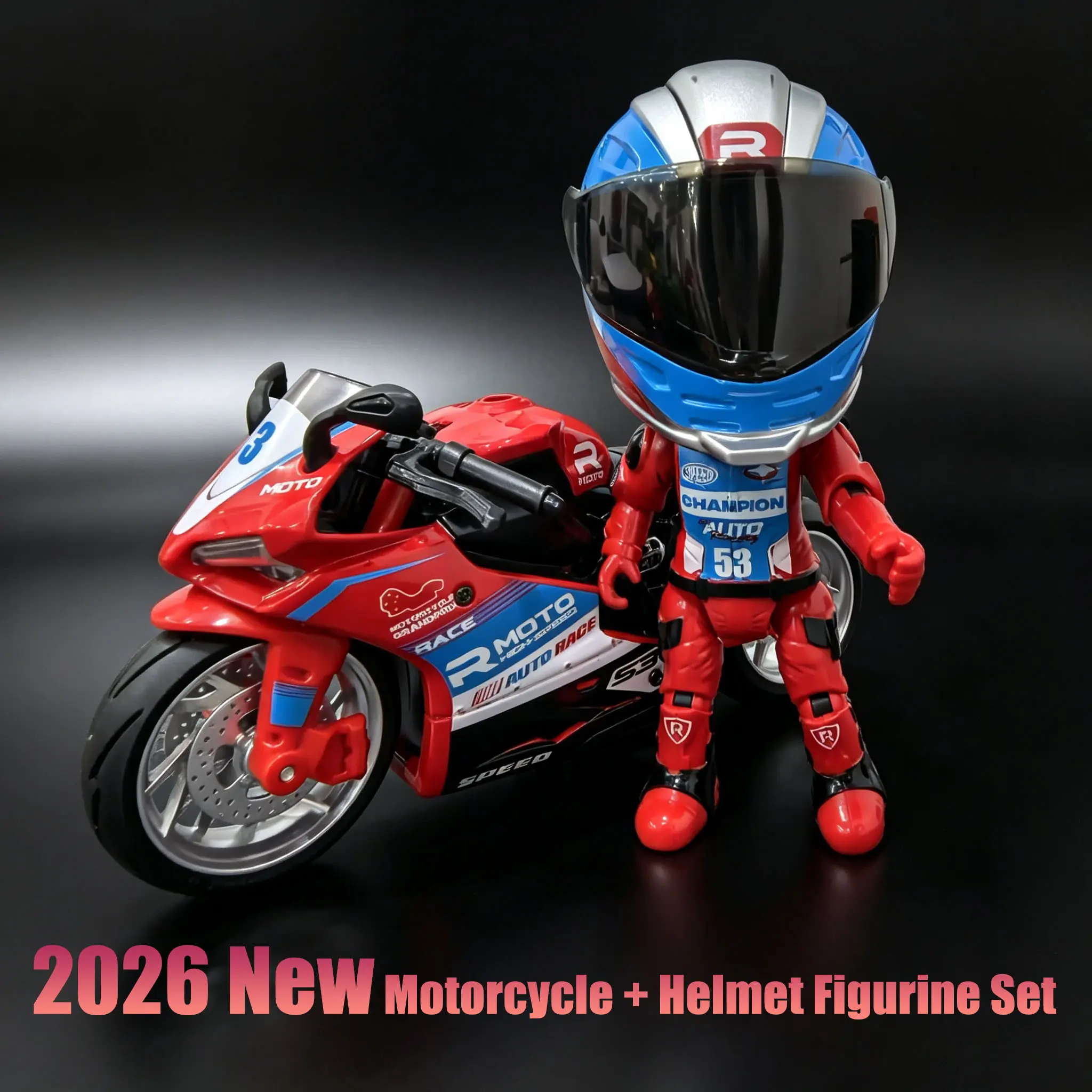 2026 New Model Figurines: Transformable Helmet Figurines and Motorcycle Models with Moving Parts—A Must-Have for Motorcycle Enthusiasts and Model Collectors,Surprise Gift