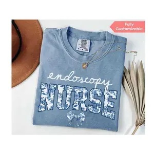 Comfort Colors Blue Floral Endoscopy Nurse Shirt Endoscopy Squad Gift Endoscopy Technician Staff Shirt Endo Nurse Tshitt Endo Crew Tee Cotton Fabric Top Tshirt