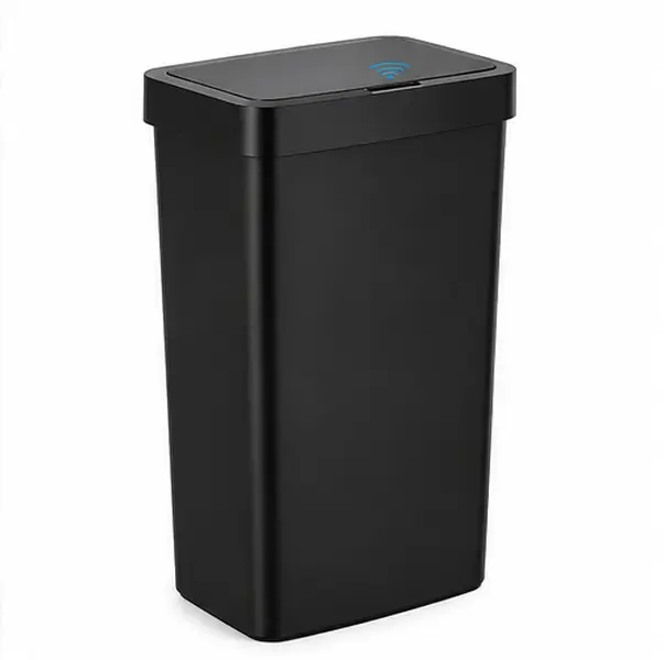 13.2-Gallon Automatic Motion Sensor Trash Can, Plastic Kitchen Garbage Bin, Black