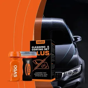 Ogas Glass Cleaning Coating Kit Plus, Dual-Function Glass Cleaner, Car Window Cleaner, Windshield Cleaner, Hydrophobic Rainproof Anti-Glare, Essential Home Care Tool