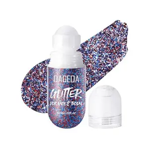DAGEDA Red White and Blue Body Glitter Gel, Roll-on Face Glitter for USA Pride Day, 4th of July Women Costume Accessories,Patriotic Glitters President's Day, Holographic Festival Makeup