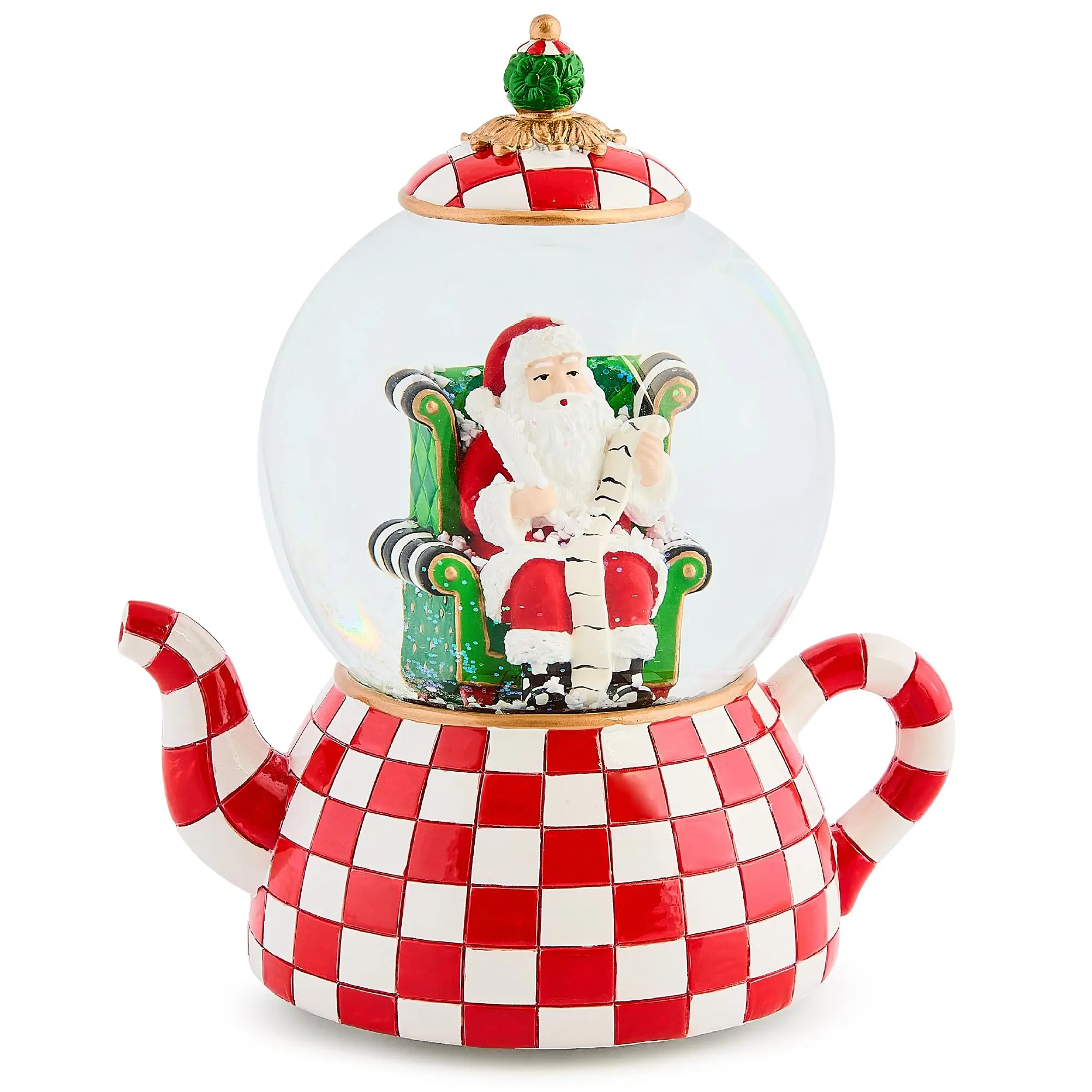 MACKENZIE-CHILDS Christmas Snow Globe and Music Box, Unique Musical Snow Globe Christmas Decoration MACKENZIE-CHILDS Christmas Snow Globe and Music Box, Unique Musical Snow Globe Christmas Decoration