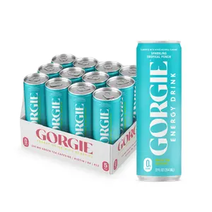 GORGIE Sugar Free Natural Energy Drinks, Sparkling Tropical Punch (12 Pack) - Healthy Energy Drinks - Natural Coffee Replacement with Green Tea Caffeine and Biotin - 150mg Caffeine, Vegan, & Low Calorie Beverage Natural