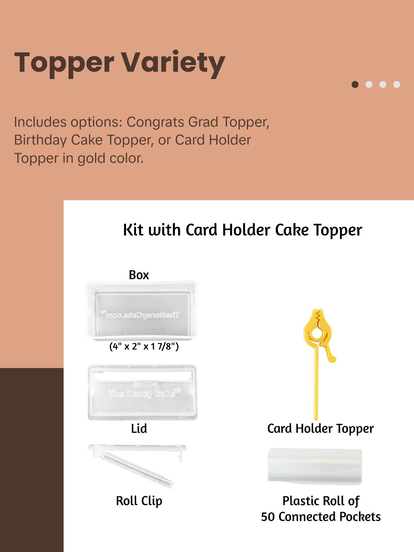 Money Cake Kit - Surprise Box™ With Card Holder Topper Gift Plastic