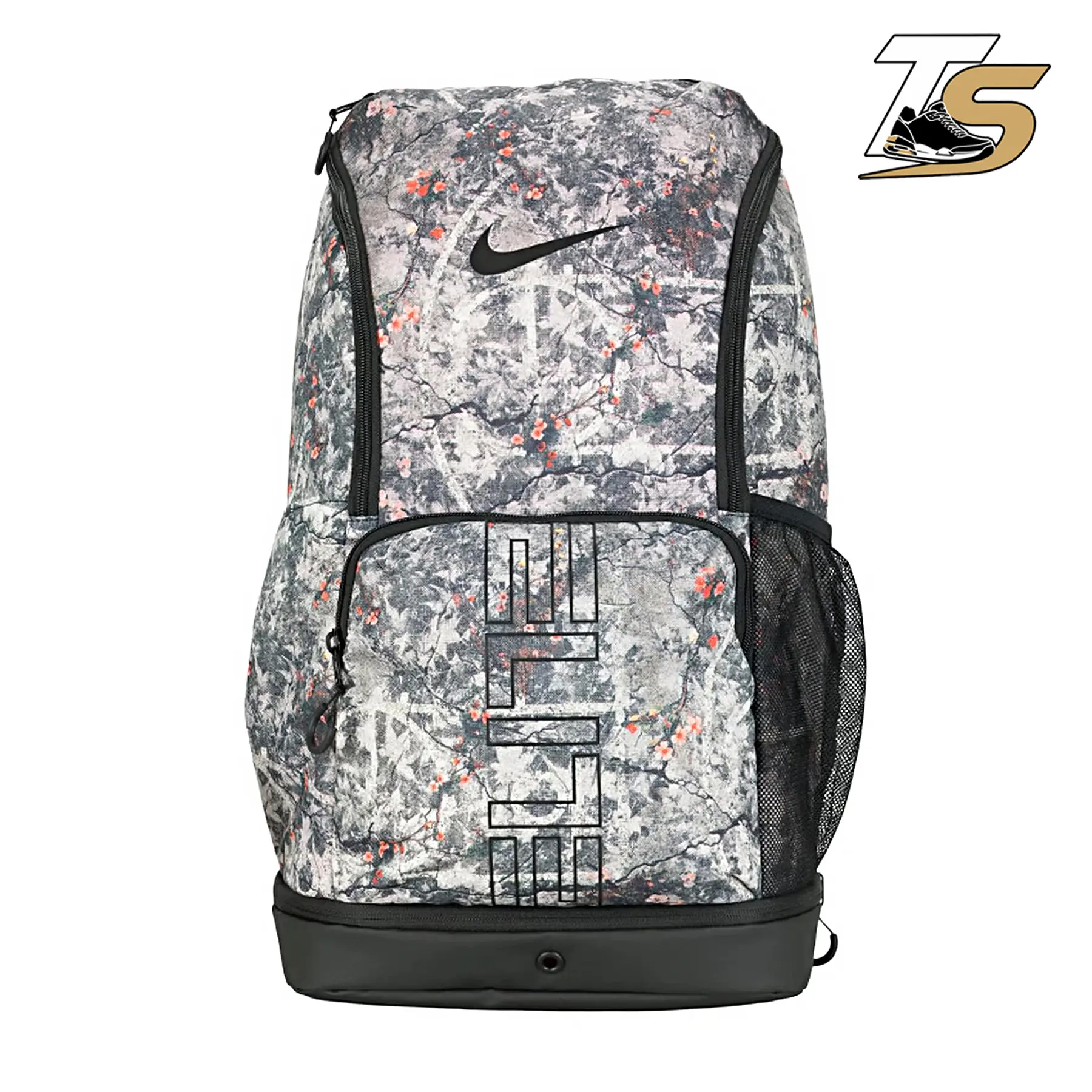 Nike Varsity Elite 32L Code:IH7965-236 Unisex basketball backpack with shoe compartment, Air Max straps, laptop sleeve, gym travel sports bag, cream/black