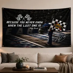 No 08  Racing Tapestry, Because You Never Know When The Last One Is Wall Hanging, NA Inspired Checkered Flag Room Decor, Race Fan Tapestry