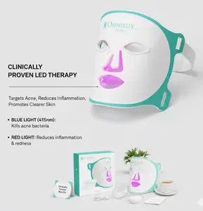 Omnilux Clear LED Face Mask - Blue & Red Light Therapy for Acne Treatment - FDA Cleared & Clinically Proven - Reduces Inflammation & Improves Skin Clarity+ FREE Radiansome100 Advantage Ritual Kit