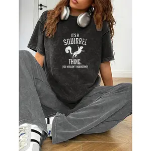Comfortable Washed Cotton Shirt – Perfect for Fans of Funny Forest Squirrels