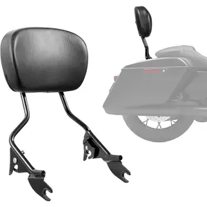 VEVOR Motorcycle Backrest Sissy Bar, Compatible With Harley-Davidson Touring Street Glide Road Glide Road King, 16 inch Height Detachable Passenger Backrest, For Motorcycles, Black
