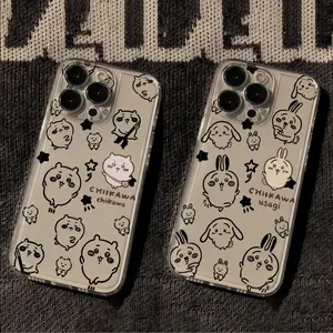 Cartoon Cute Chiikawas Phone Case for IPhone 16 15 14 13 12 11  Pro Max Plus Transparent Cover