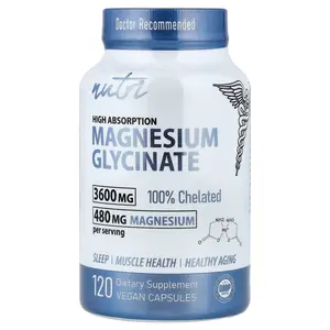 Nutri Magnesium Glycinate, High Absorption, 3,600 mg, 120 Vegan Capsules