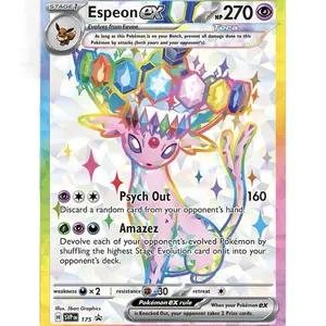 Espeon ex - 270 HP, Tier 1, Psych Out, Amazez, Weakness x2, Resistance x30, Evolves from Eevee