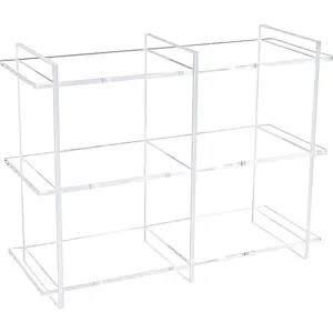 3-Tier Acrylic Tabletop Display Shelf, Clear Display Stand, Sturdy Shelves for Toy, Makeup, Perfume, Spice
