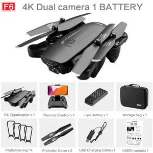 F6 GPS Drone 4K Camera HD FPV Drones with Follow Me Wifi Optical Flow Foldable RC Quadcopter Professional Dron Toys xingyuchuanqi