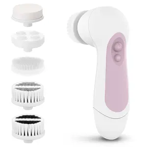Waterproof Facial Cleansing Spin Brush Set with 5 Exfoliating Brush Heads - Electric Face Scrubber Cleanser Brush by - Face Brush for Gentle Exfoliation and Deep Scrubbing