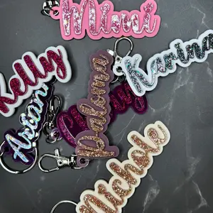 Personalized Acrylic Keychain, Backpack name Keychain,  Custom name tag, personalized acrylic name tag, diaper bag tag,3D name tag