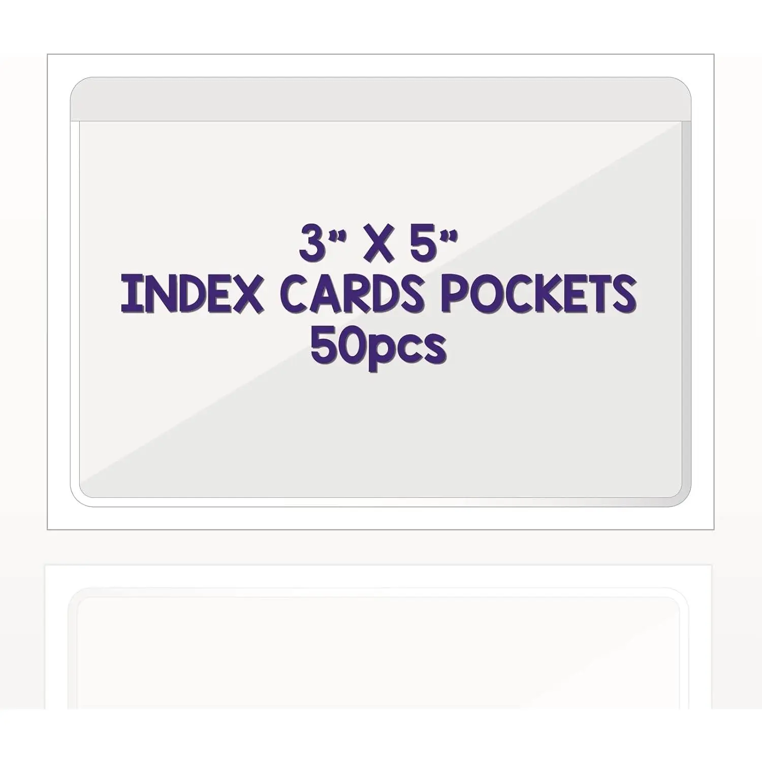 Clear Adhesive 3" x 5" Index Card Pockets With Top Open Loading 50 Pack Plastic Label Holders for Storage Bins and Library Ideal for Organizing and Protecting Your Cards