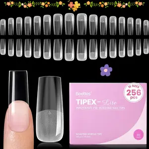 Beetles Tipex 2.0 Tipex Lite Apex Nail Extension Tips  Almond/Coffin/Square/Oval/Stiletto/Squaoval Shape Thick Acrylic Nail Flat Nails Manicure Gel press ons Nail Art DIY Nails Art Fall Nail Halloween Nail Black Friday Winter Nail Christmas Gift