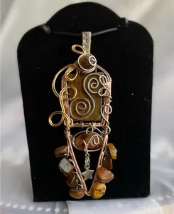 Tigers eye with citrine pendant