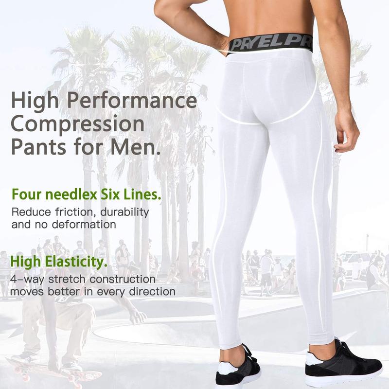 2 or 3 Pack Compression Pants Men Running Leggings Workout Base Layer Athletic Tights with Pockets for Gym Basketball