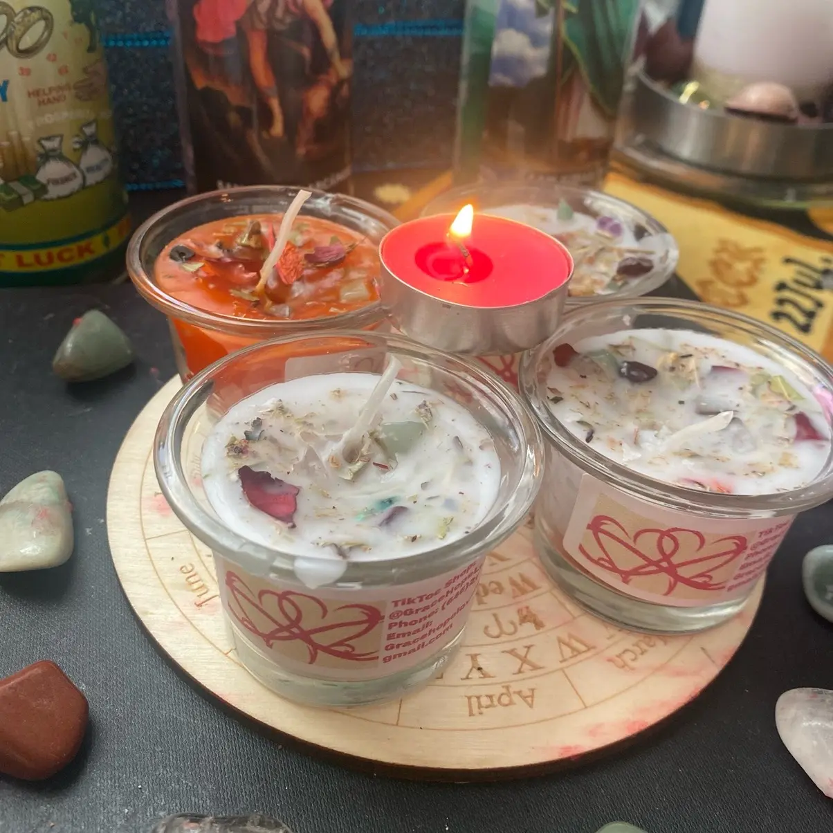 Set of 4 New year resolution intention, candles holiday 2024 new beginnings, open doors, prosperity, wealth, health, spirituality, manifestation New Year’s resolution meditation Decor Set