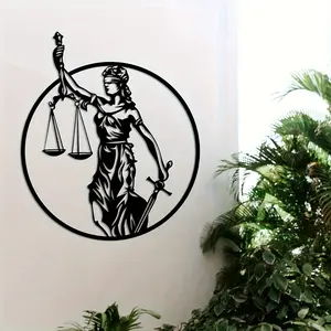 Justice Lady Metal Wall Art for Lawyers, Elegant Artistic Legal Scale Wall Decor, Law Office Gift, Unique Lawyer Office Decoration