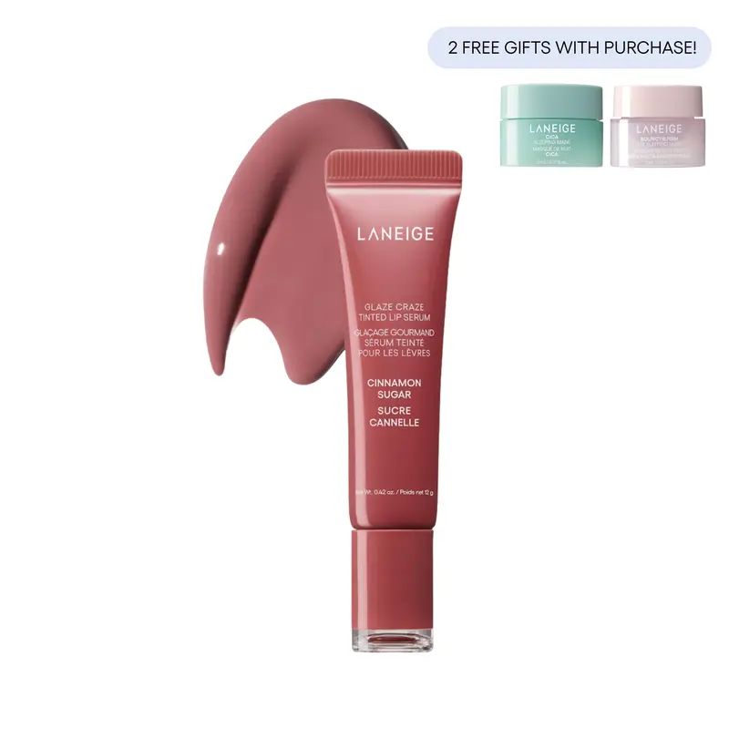 Laneige Glaze Craze Tinted Lip Serum, Hydrating & Moisturizing Lip Tint, Korean Lip Care, Infused with Polypeptide