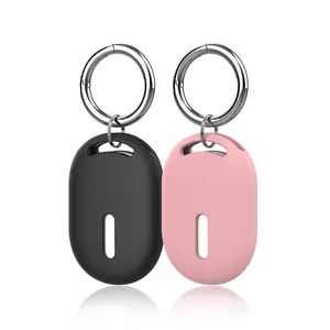 Silicone Protective Case for Xiaomi Tag with Metal Keyring, Anti-Lost Tracker Cover, Full-Coverage Scratch Protection, Suitable for Backpacks, Luggage, Keys (Black, Pink)