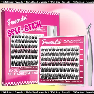 Fowendia Lashes Segmental Self-Adhesive Lashes Waterproof Lash Clusters Kit DIY Cluster No Glue Needed Dramatic Look Bottom Lash 10-16mm Mixed Eyelashes Makeup Cosmetic Lash Extension Eyelash Extensions Kit dealsforyoudays