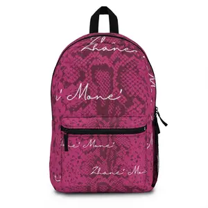 Magenta Snake Print Backpack