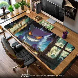 PKM Haunted Gennggaar Desk Mat, Shadow Ghost Large Mouse pad for Desk, Gamer Mousepad, Laptop Pad Mat, Game Mat, Gaming Computer Accessories, Gaming Room Decor