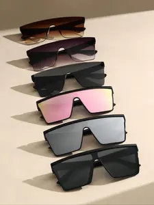 Unisex Street Trendy Frames Sunglasses, Trendy Casual Flat Top Sunglasses for Everyday Use, Fashion Styling Accessories for Outdoor Activities, Trendy Shades
