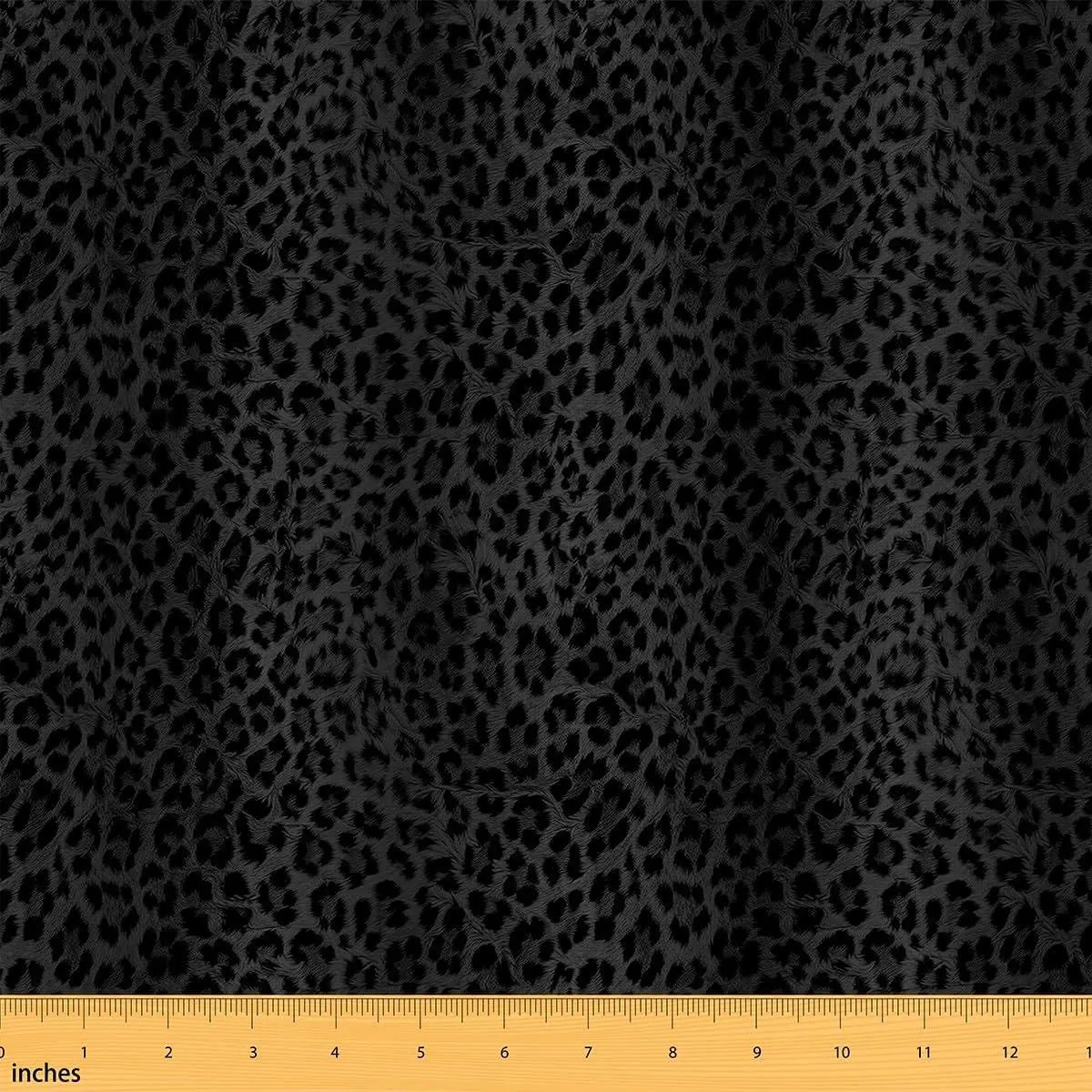Black Leopard Fabric Cheetah Print Fabric Safari Animal Decor Adult Decor Soft Flannel