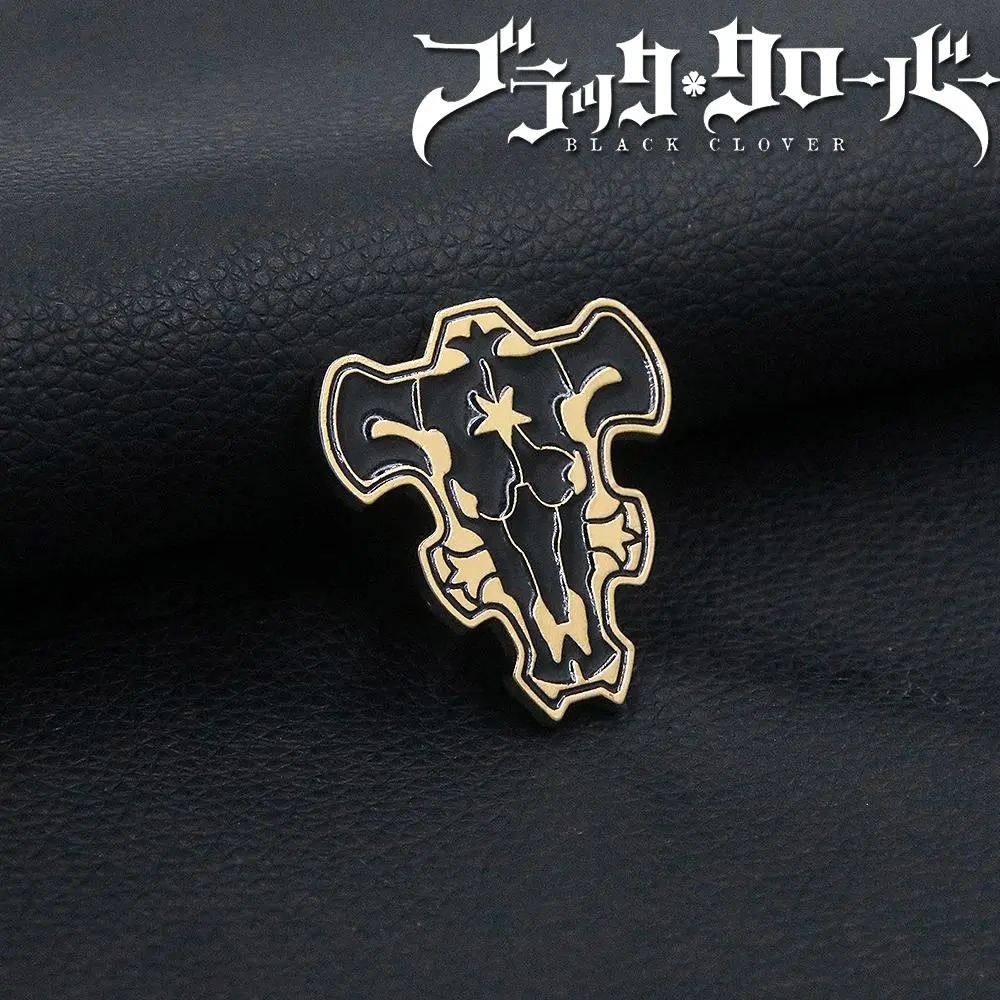 Black Clover Anime Enamel Pin, Black Bull Squad Badge for Jackets and Lapels, Gift for Fans, Durable Metal Pins, Collectibles, Brooch