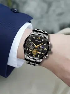 A popular men's multifunctional dual calendar waterproof night light high-end business fashion casual quartz watch