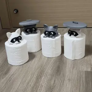 Adorable Raccoon Toilet Paper Holder - Trash Panda Bathroom Decor, Bathroom Decorations, Cute Animal Toilet Roll Storage
