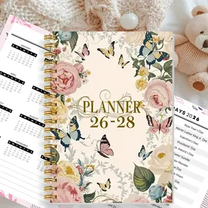 2026-2028 3-Year Calendar Planner Notebook: Comes with 3 Types of Monthly Schedule Goal Trackers, Home Management Pages; Has Annual Overview, Monthly Calendar View, To-Do Lists, Important Things Record Spiral Bound Planner Yearly Planner