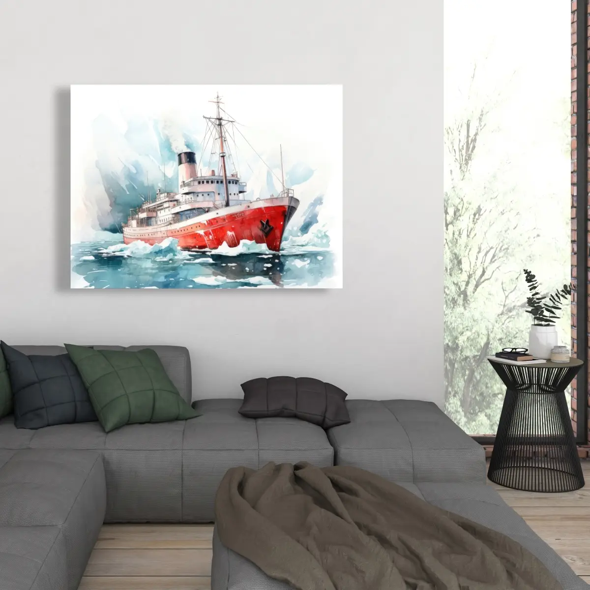 212 MAIN Minimalist Photo Icebreaker White Wall Art Print - 36x48 in., Modern Artwork, Living Room Room Decoration, Stylish Home Supply Item