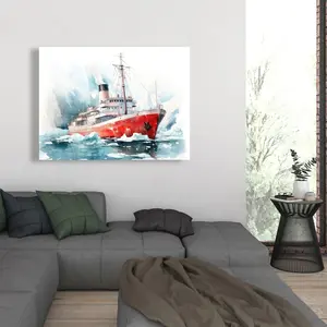 212 MAIN Minimalist Photo Icebreaker White Wall Art Print - 36x48 in., Artistic Home Decor, Stylish Home Supply Item