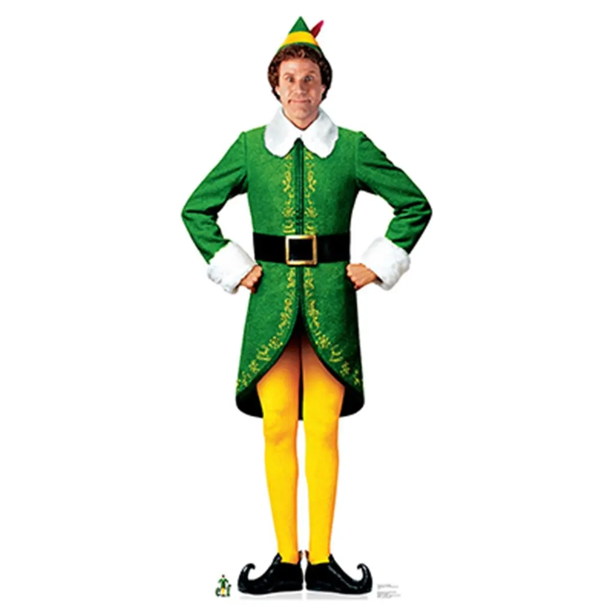 212 MAIN Large-Size Movie Elf Cardboard Cutout - Standup with Included Easel, Whimsical Home Decor Accessory, Home Display Piece (Cardboard Standup Variant), Standup Cardboard