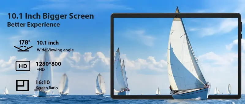 Product Introduction of 【TikTokShopJumpstartSale】Relndoo 2026 Android 15 10.1 Inch Tablet, 12GB (4GB+8GB) RAM 64GB ROM, 5-in-1 with Keyboard, Mouse, Stylus, Case, 5G WiFi for Valentine’s Day Gift 7